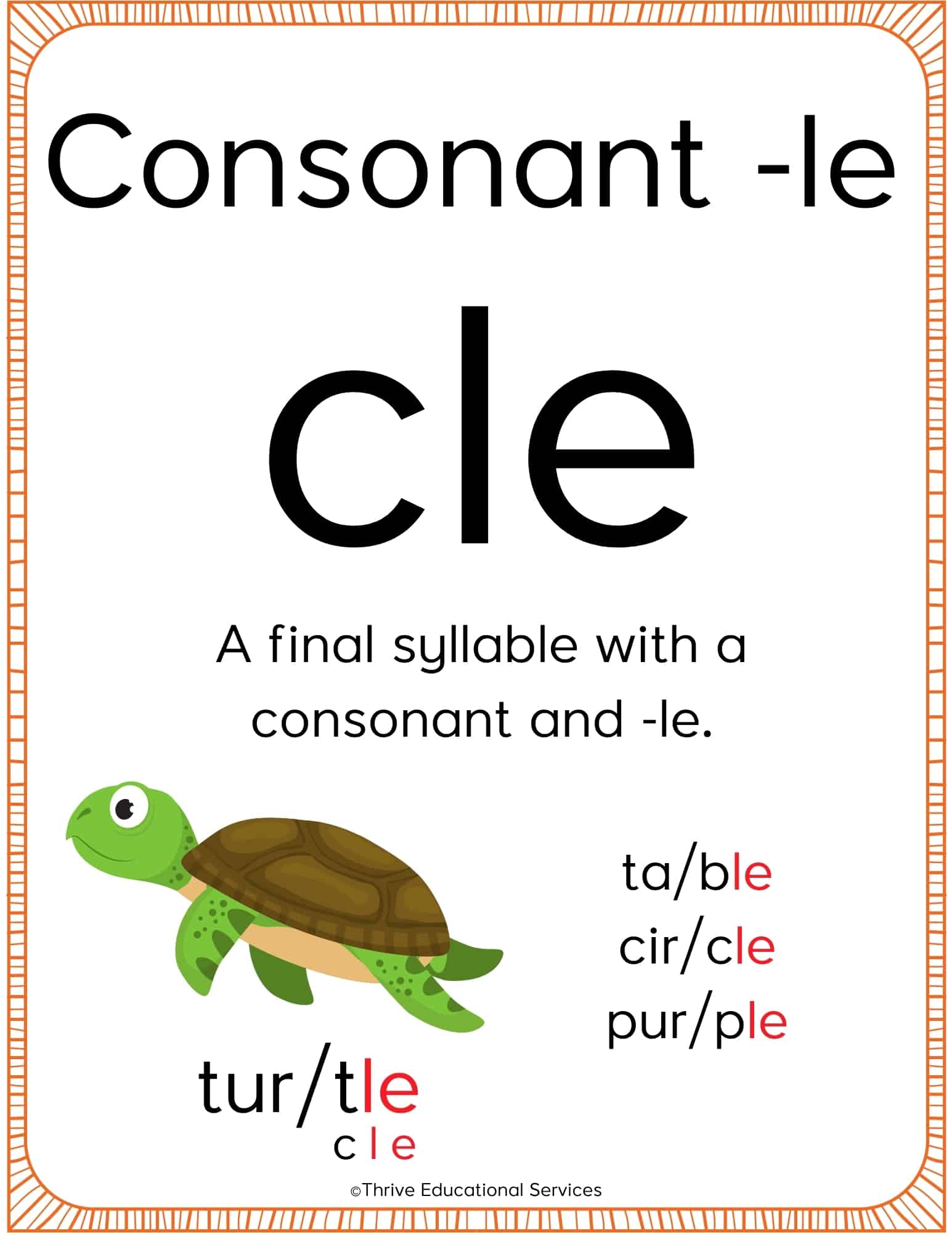 Consonant Le Word List