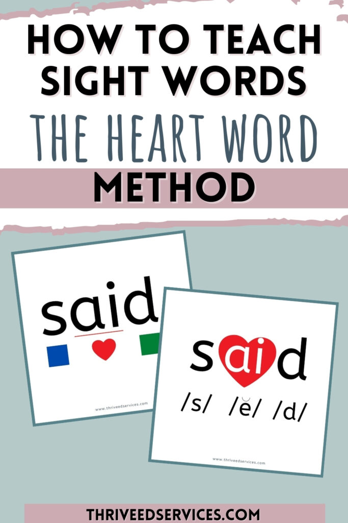 how to teach sight words using the heart word method