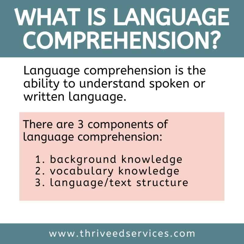 language comprehension and presentation skills