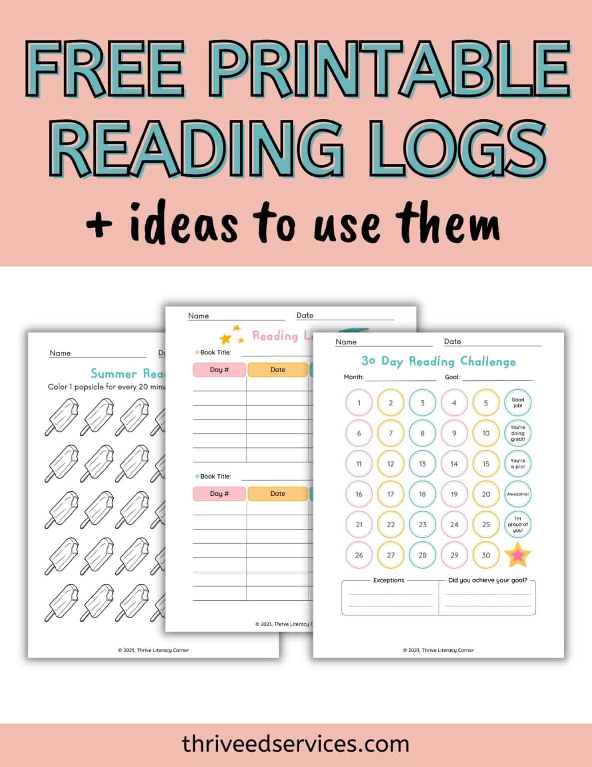 Summer Reading Log FREE Printable 