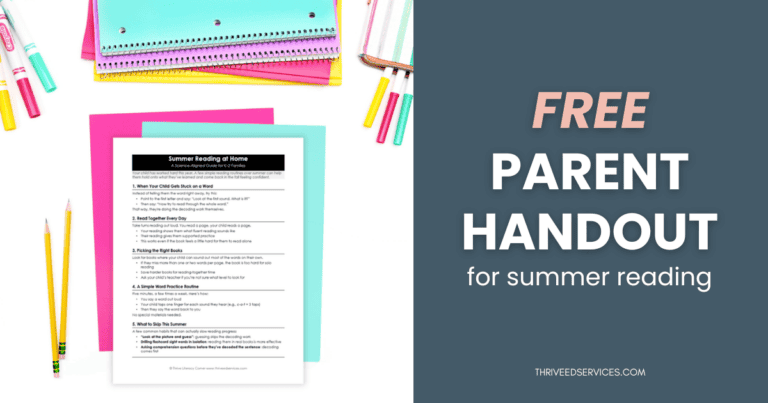 summer reading parent handout social image
