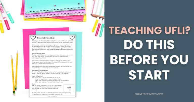 What You Need Before You Teach Your First UFLI Lesson