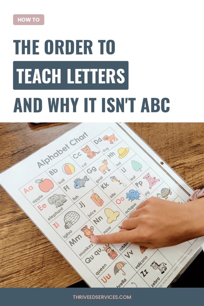 order to teach letters in