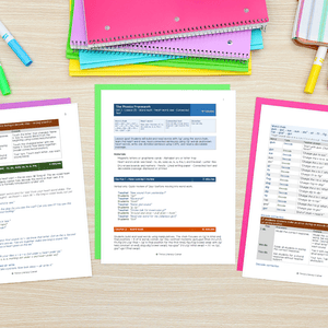 planning a week of phonics in 30 minutes 3 page sof lesson plan on desk